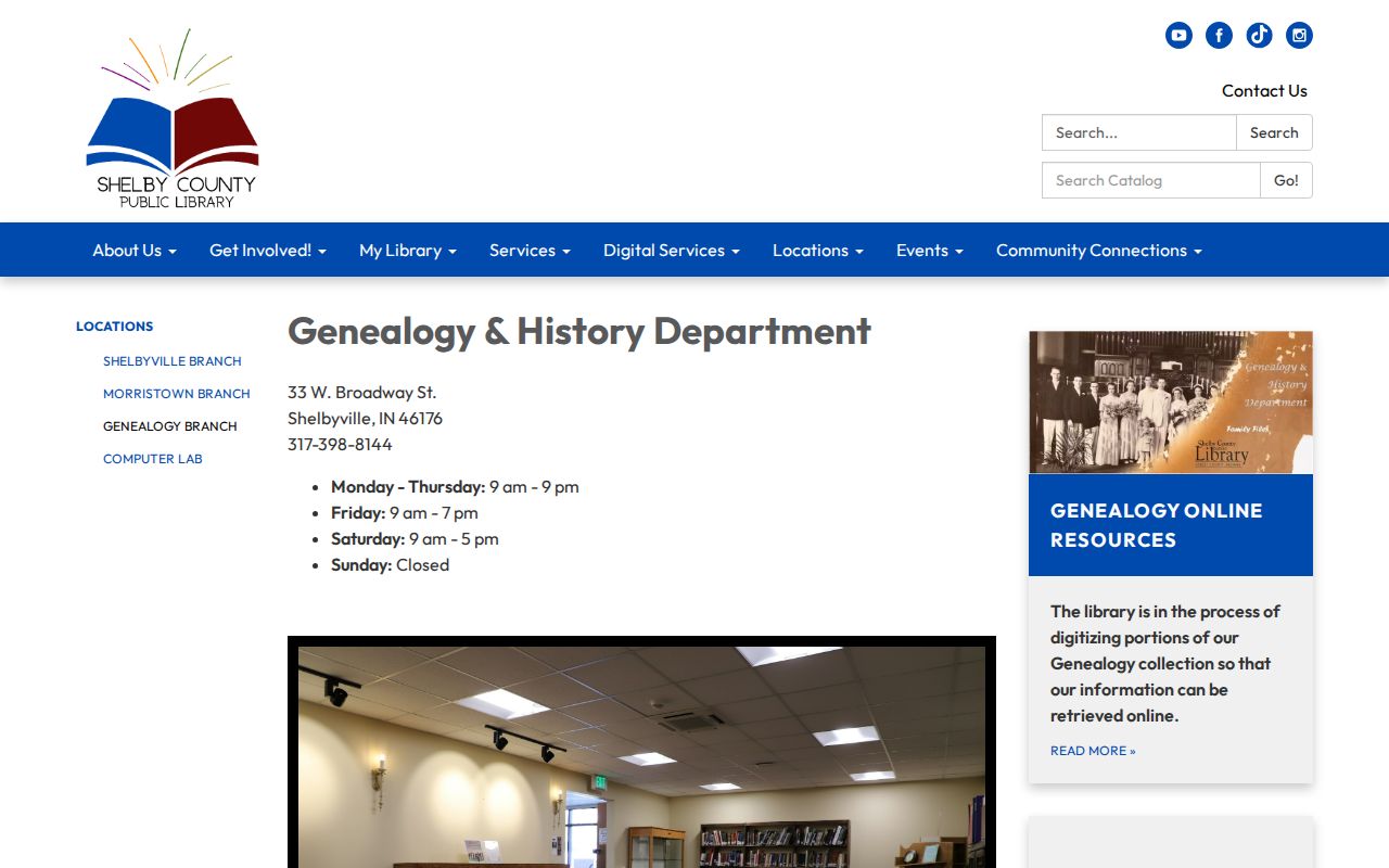 Shelbyville residents directory library genealogy room